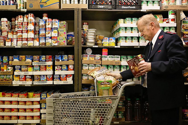 Shopper at The Salvation Army grocery store