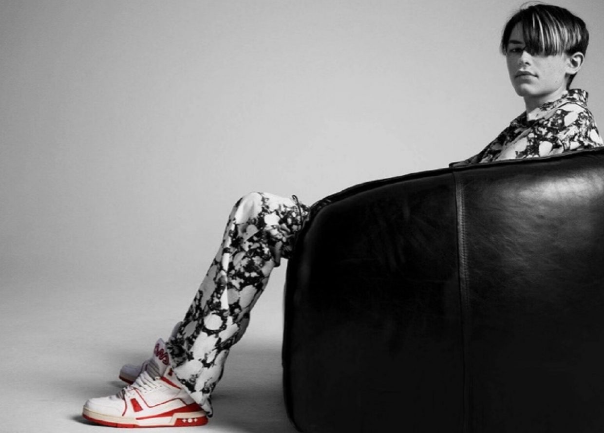 Louis Vuitton model displays new sneaker design