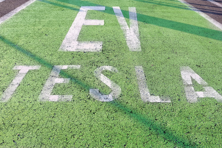 Tesla EV Charging Parking Spot