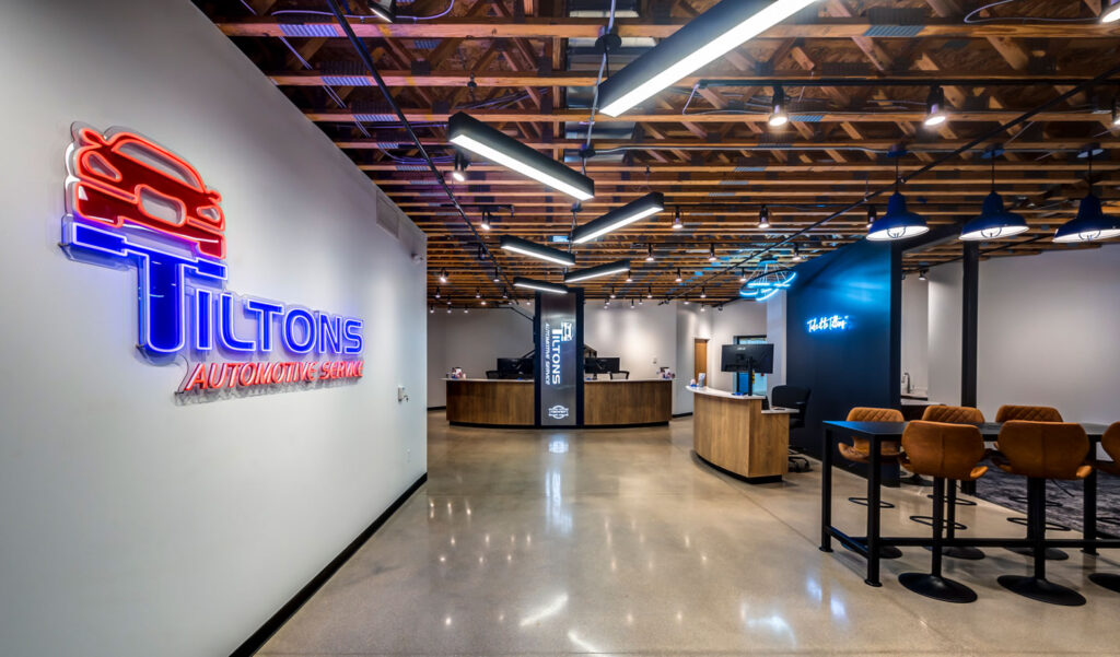 photo of the interior of the new Tilton's Automotive Service - designed by Chute Gerdeman